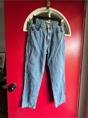 Zara Light Wash High-Rise Mom Jeans